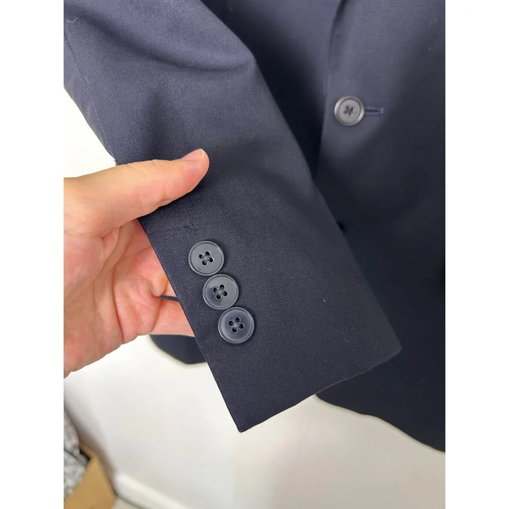 Calvin Klein Blazer Mens 40R Navy Blue Wool Two Button Suit Jacket Professional